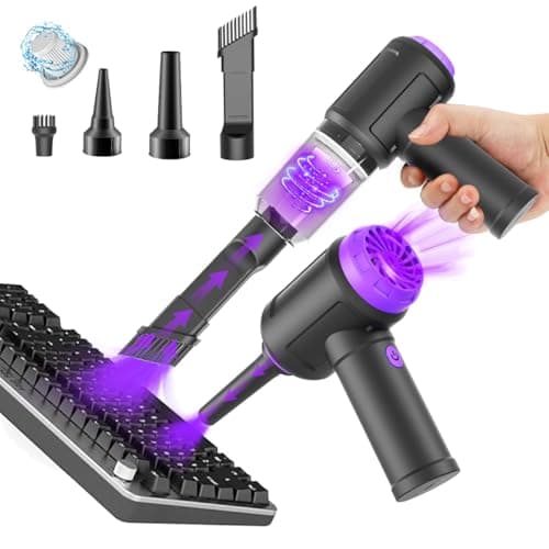 Meudeen 14500Pa Mini Computer Vacuum + 110000RPM Cordless Air Duster (2-in-1)