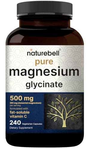 NatureBell Pure Magnesium Glycinate 500mg (240 Veggie Capsules)