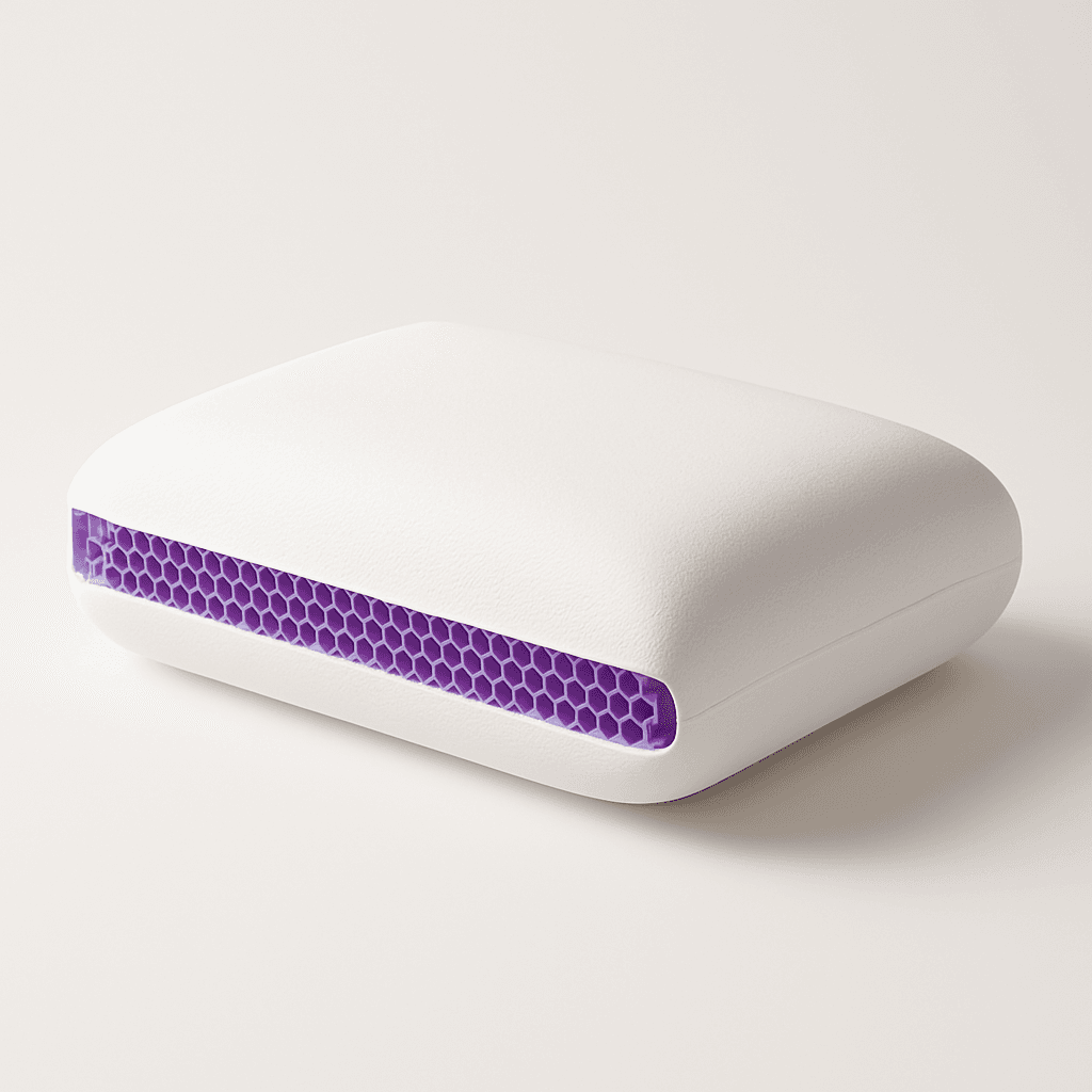 Purple Harmony Pillow with Hex Grid