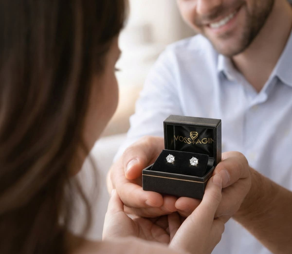 Voss+Agin 1.00 CTW Lab-Grown Diamond Stud Earrings