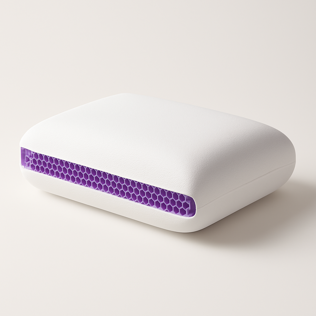 Purple Harmony Pillow with Hex Grid